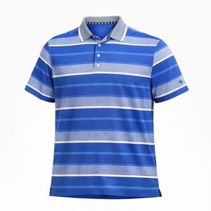 Ben Hogan Men's Pro Golf Polo Rugby Blue Striped Size XL​​​​​